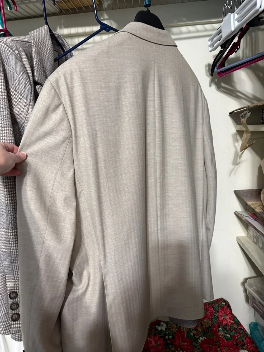 Men's Light Beige Single-Breasted Blazer - Classic Notch Lapel